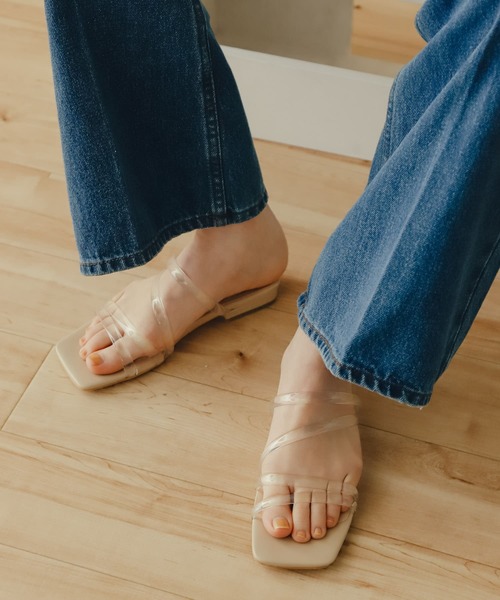 SENSE OF PLACE by URBAN RESEARCH（センスオブプレイスバイアーバンリサーチ）の「PVCアシメサンダル（サンダル・レディース・ベージュ/ホワイト/ブラック・SMALL/MEDIUM/LARGE）」の9枚目の写真