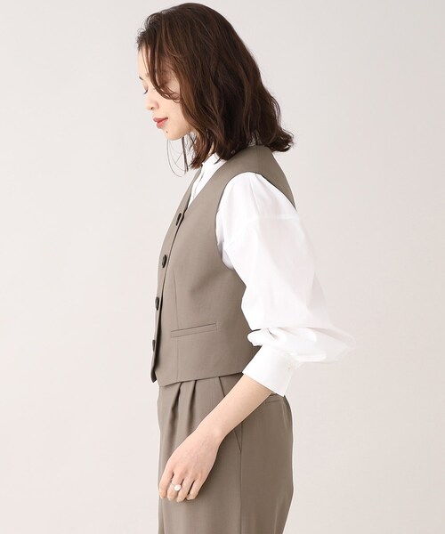 UNTITLED(アンタイトル)の「◆【トレンド感UP!】ショートジレ(ベスト・レディース・ダークネイビー/ブラウン系その他/ブラウン系その他7・00/01/02/03/04/44/48)」の6枚目の写真