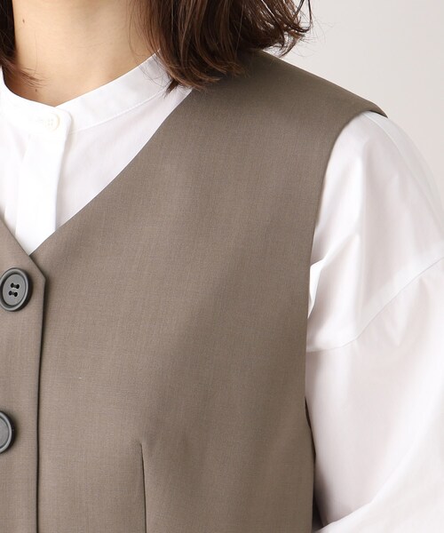UNTITLED(アンタイトル)の「◆【トレンド感UP!】ショートジレ(ベスト・レディース・ダークネイビー/ブラウン系その他/ブラウン系その他7・00/01/02/03/04/44/48)」の9枚目の写真