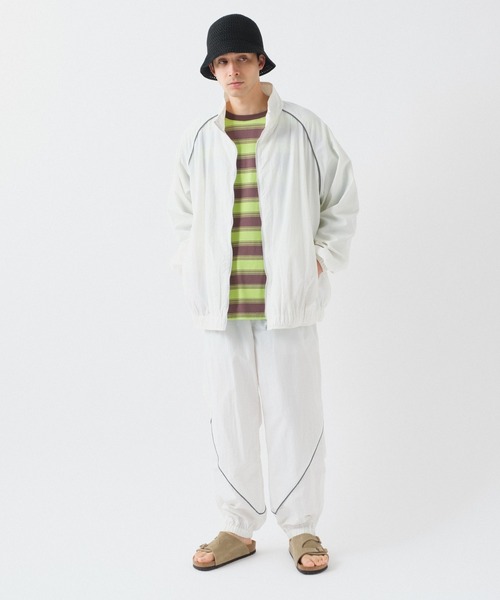 WHIMSIC（ウィムジック）の「【UNISEX】マルチボーダーロングスリーブTEE（Tシャツ/カットソー・メンズ・ホワイト/ブラウン/パープル/イエロー・FREE）」の16枚目の写真