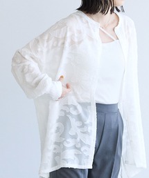 Chaco closet | シアージャガードレースボリュームスリーブ長袖シャツ(シャツ/ブラウス)