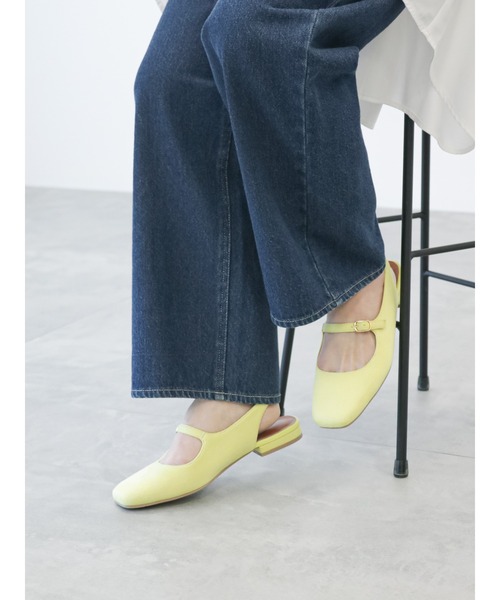 Lugnoncure（ルノンキュール）の「メリージェーンスリングバックシューズ（その他シューズ・レディース・ブラック/オフホワイト/イエロー・MEDIUM/LARGE）」の3枚目の写真