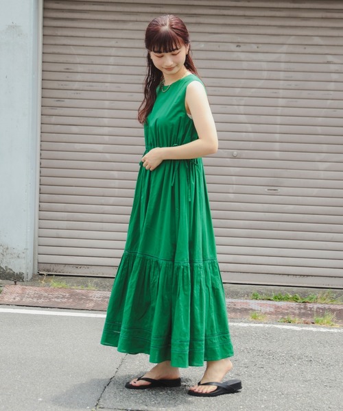 B:MING by BEAMS（ビーミングバイビームス）の「ティアード ノースリーブ マキシ ワンピース（S～M）（ワンピース・レディース・ブラック/オレンジ/セージグリーン/ブルー/ブラウン系その他/ブルー系その他2/その他/グリーン/その他1/オレンジ系その他6・MEDIUM/SMALL）」の11枚目の写真