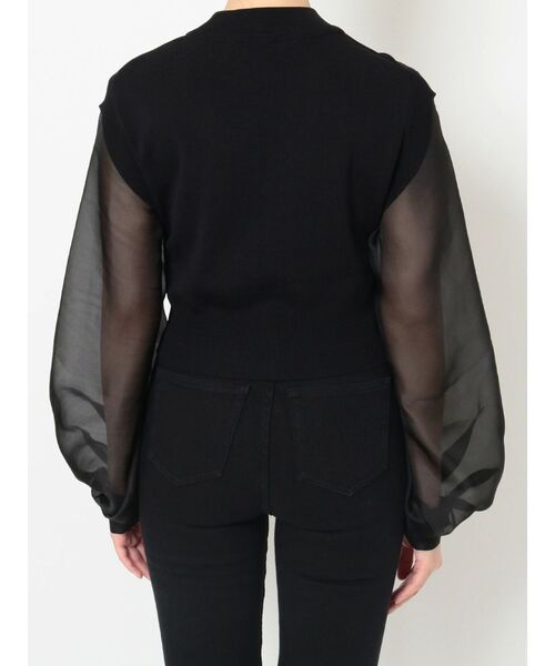 MURUA（ムルーア）の「シャイニースリーブドッキングニット（ニット/セーター・レディース・ブラック/グレー・FREE）」の13枚目の写真