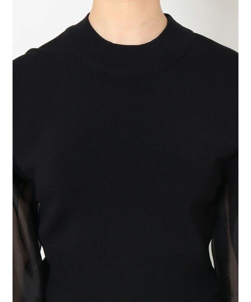 MURUA（ムルーア）の「シャイニースリーブドッキングニット（ニット/セーター・レディース・ブラック/グレー・FREE）」の14枚目の写真