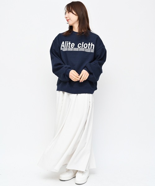 Alite cloth(アリーテクロス)の「ビッグサイズ メンズサイズ ALITECLOTHロゴプリントトレーナー(スウェット・レディース・ブラック/ネイビー/オートミール・M/L/XL/2XL)」の22枚目の写真