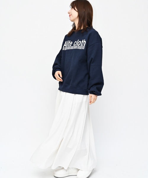 Alite cloth(アリーテクロス)の「ビッグサイズ メンズサイズ ALITECLOTHロゴプリントトレーナー(スウェット・レディース・ブラック/ネイビー/オートミール・M/L/XL/2XL)」の21枚目の写真