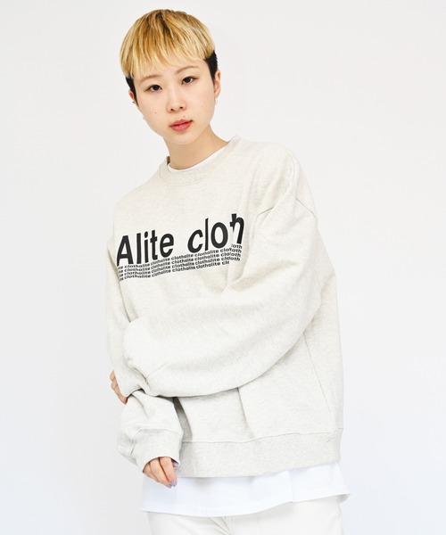 Alite cloth(アリーテクロス)の「ビッグサイズ メンズサイズ ALITECLOTHロゴプリントトレーナー(スウェット・レディース・ブラック/ネイビー/オートミール・M/L/XL/2XL)」の20枚目の写真