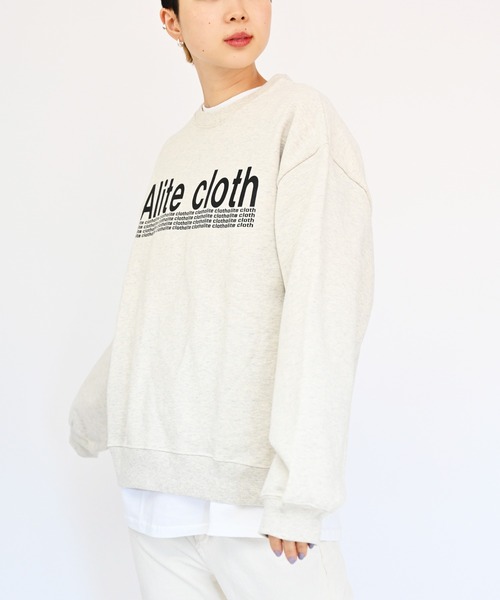 Alite cloth(アリーテクロス)の「ビッグサイズ メンズサイズ ALITECLOTHロゴプリントトレーナー(スウェット・レディース・ブラック/ネイビー/オートミール・M/L/XL/2XL)」の16枚目の写真