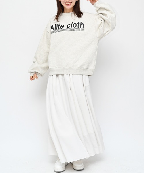 Alite cloth(アリーテクロス)の「ビッグサイズ メンズサイズ ALITECLOTHロゴプリントトレーナー(スウェット・レディース・ブラック/ネイビー/オートミール・M/L/XL/2XL)」の10枚目の写真