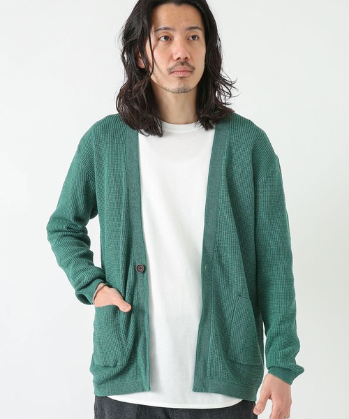 URBAN RESEARCH Sonny Label（アーバンリサーチサニーレーベル）の「ワッフル編みニットカーディガン（カーディガン/ボレロ・メンズ・ネイビー/ブラック/アイボリー/グリーン・LARGE/MEDIUM）」の13枚目の写真