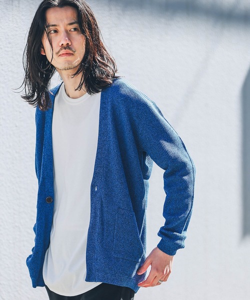URBAN RESEARCH Sonny Label（アーバンリサーチサニーレーベル）の「ワッフル編みニットカーディガン（カーディガン/ボレロ・メンズ・ネイビー/ブラック/アイボリー/グリーン・LARGE/MEDIUM）」の10枚目の写真