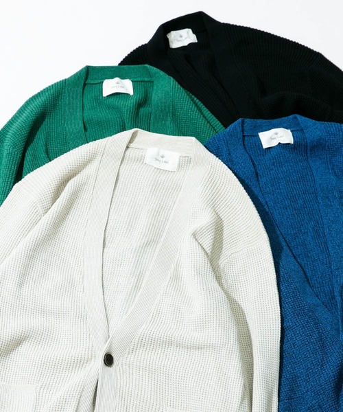 URBAN RESEARCH Sonny Label（アーバンリサーチサニーレーベル）の「ワッフル編みニットカーディガン（カーディガン/ボレロ・メンズ・ネイビー/ブラック/アイボリー/グリーン・LARGE/MEDIUM）」の6枚目の写真