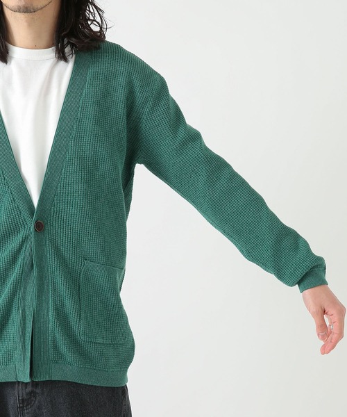 URBAN RESEARCH Sonny Label（アーバンリサーチサニーレーベル）の「ワッフル編みニットカーディガン（カーディガン/ボレロ・メンズ・ネイビー/ブラック/アイボリー/グリーン・LARGE/MEDIUM）」の11枚目の写真