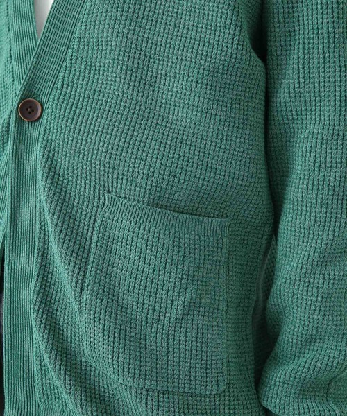 URBAN RESEARCH Sonny Label（アーバンリサーチサニーレーベル）の「ワッフル編みニットカーディガン（カーディガン/ボレロ・メンズ・ネイビー/ブラック/アイボリー/グリーン・LARGE/MEDIUM）」の19枚目の写真