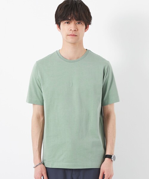 green label relaxing（グリーンレーベルリラクシング）の「スパニッシュピマMIX クルーネック カットソー（Tシャツ/カットソー・メンズ・ホワイト/ライトグレー/ネイビー/ライム・S/M/L/XXL/XL）」の5枚目の写真