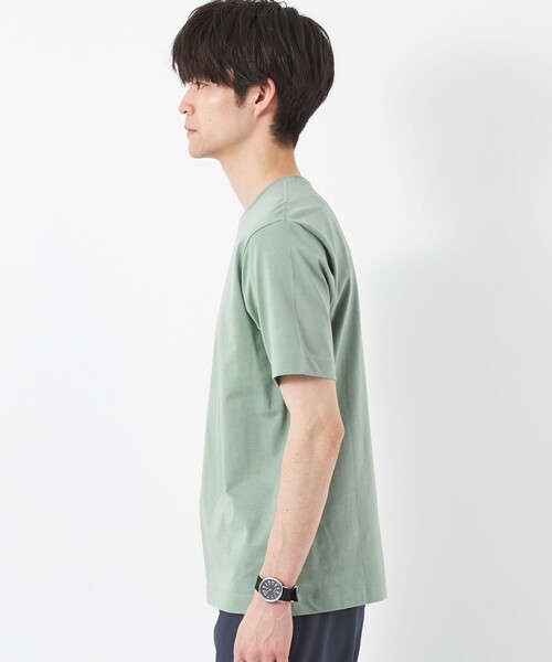 green label relaxing（グリーンレーベルリラクシング）の「スパニッシュピマMIX クルーネック カットソー（Tシャツ/カットソー・メンズ・ホワイト/ライトグレー/ネイビー/ライム・S/M/L/XXL/XL）」の6枚目の写真