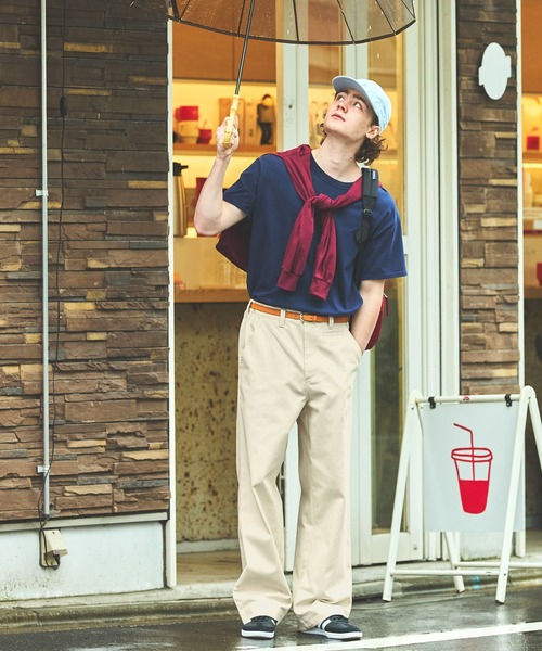 EMMA CLOTHES(エマクローズ)の「セミワイドストレートシルエットチノパンツ EMMA CLOTHES(チノパンツ・メンズ・ブラック/オリーブ系/アイボリー/ダークネイビー/ベージュ・S/M/L)」の10枚目の写真