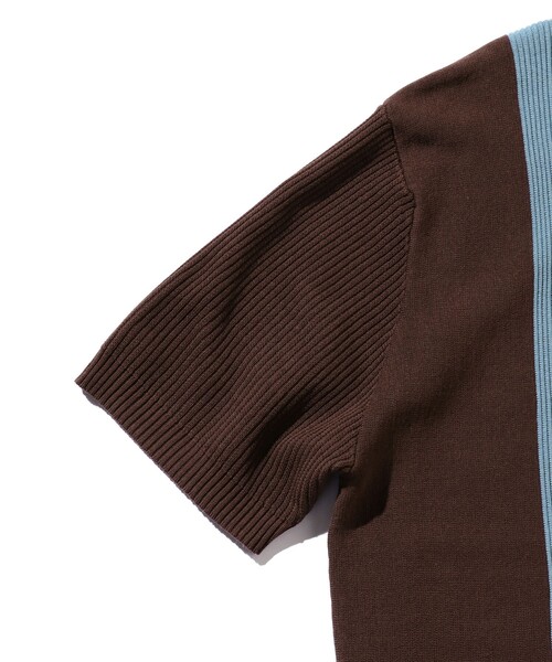 BEAMS PLUS(ビームスプラス)の「BEAMS PLUS / コットンニット ストライプ ポロシャツ(ポロシャツ・メンズ・サックスブルー/ブラウン/ネイビー・S/XL/M/L)」の14枚目の写真