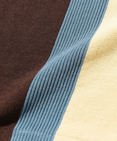 BEAMS PLUS(ビームスプラス)の「BEAMS PLUS / コットンニット ストライプ ポロシャツ(ポロシャツ・メンズ・サックスブルー/ブラウン/ネイビー・S/XL/M/L)」の16枚目の写真