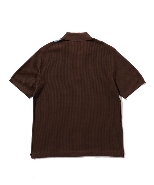 BEAMS PLUS(ビームスプラス)の「BEAMS PLUS / コットンニット ストライプ ポロシャツ(ポロシャツ・メンズ・サックスブルー/ブラウン/ネイビー・S/XL/M/L)」の17枚目の写真