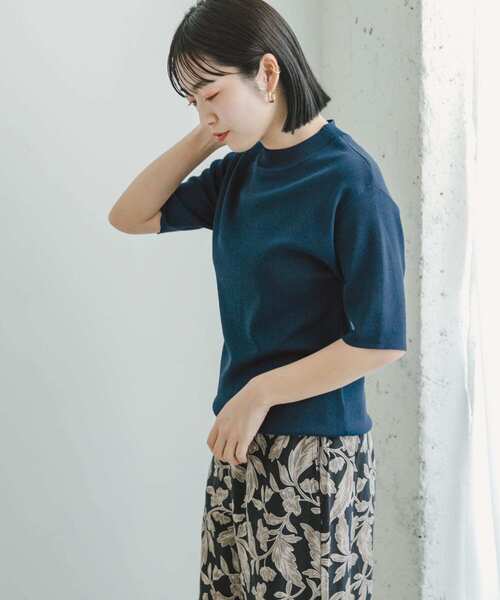 ITEMS URBANRESEARCH（アイテムズ アーバンリサーチ）の「ソウバリハンソデニット（ニット/セーター・レディース・モカ/オフホワイト/ブラック/ブルー・FREE）」の13枚目の写真