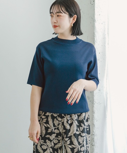 ITEMS URBANRESEARCH（アイテムズ アーバンリサーチ）の「ソウバリハンソデニット（ニット/セーター・レディース・モカ/オフホワイト/ブラック/ブルー・FREE）」の14枚目の写真