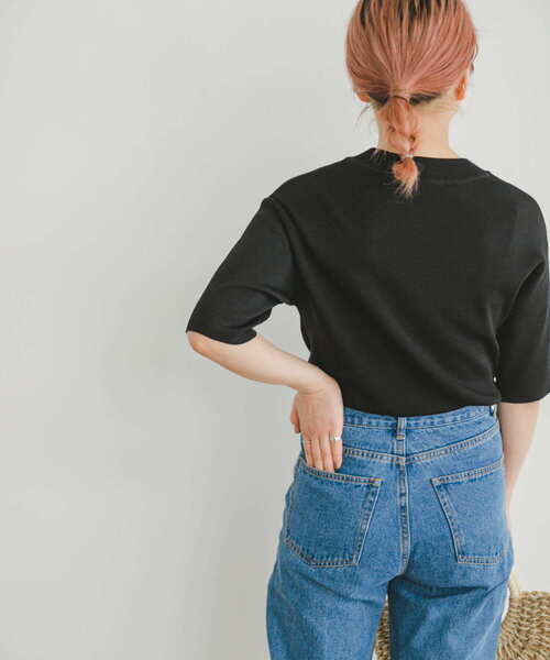 ITEMS URBANRESEARCH（アイテムズ アーバンリサーチ）の「ソウバリハンソデニット（ニット/セーター・レディース・モカ/オフホワイト/ブラック/ブルー・FREE）」の20枚目の写真