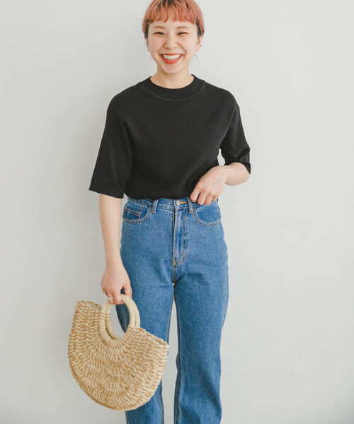 ITEMS URBANRESEARCH（アイテムズ アーバンリサーチ）の「ソウバリハンソデニット（ニット/セーター・レディース・モカ/オフホワイト/ブラック/ブルー・FREE）」の21枚目の写真