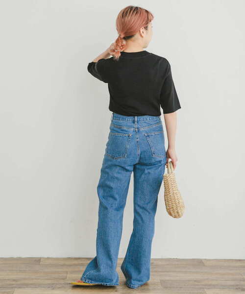 ITEMS URBANRESEARCH（アイテムズ アーバンリサーチ）の「ソウバリハンソデニット（ニット/セーター・レディース・モカ/オフホワイト/ブラック/ブルー・FREE）」の22枚目の写真