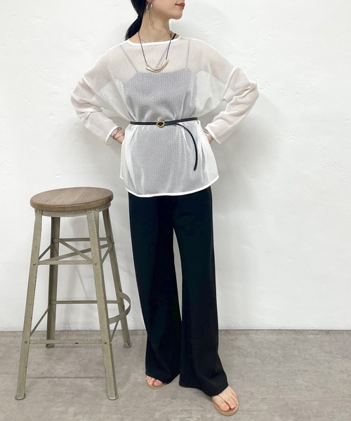 SHENERY（シーナリー）の「メッシュチュニック（シャツ/ブラウス・レディース・オフホワイト/ベージュ/ブラック・FREE）」の10枚目の写真