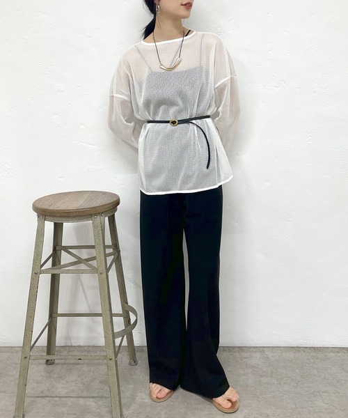 SHENERY（シーナリー）の「メッシュチュニック（シャツ/ブラウス・レディース・オフホワイト/ベージュ/ブラック・FREE）」の11枚目の写真