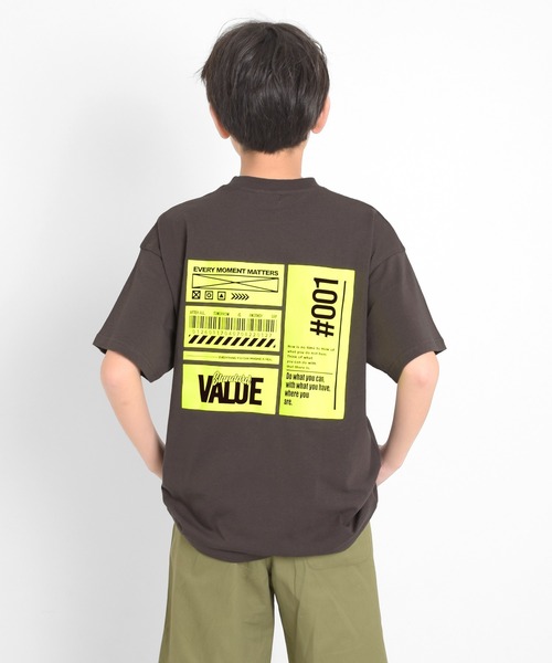 GLAZOS（グラソス）の「リフレクターバックプリント半袖Tシャツ（Tシャツ/カットソー・キッズ・ブラック/オフホワイト/ホワイト/チャコールグレー・150cm/160cm/140cm/170cm）」の2枚目の写真