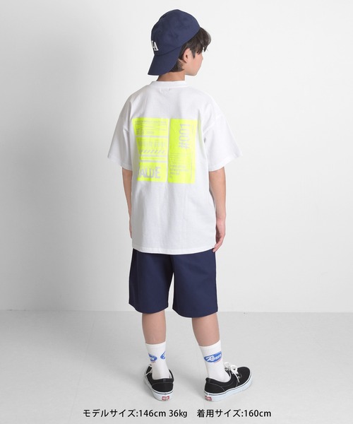 GLAZOS（グラソス）の「リフレクターバックプリント半袖Tシャツ（Tシャツ/カットソー・キッズ・ブラック/オフホワイト/ホワイト/チャコールグレー・150cm/160cm/140cm/170cm）」の8枚目の写真