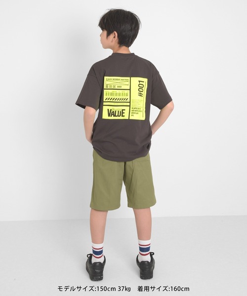 GLAZOS（グラソス）の「リフレクターバックプリント半袖Tシャツ（Tシャツ/カットソー・キッズ・ブラック/オフホワイト/ホワイト/チャコールグレー・150cm/160cm/140cm/170cm）」の10枚目の写真