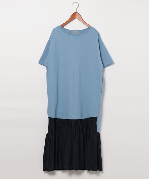 tシャツ bid/ドッキングワンピース レディース rienda | シャツドッキング Knit OP (ワンピース(ミニ