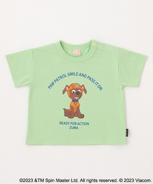 petit main(プティマイン)の「【WEB限定・パウパト】グラフィックT(Tシャツ/カットソー・キッズ・エメラルド/オレンジ/サックスブルー/ライトグレー/ライラック・90cm/120cm/100cm/110cm)」の2枚目の写真