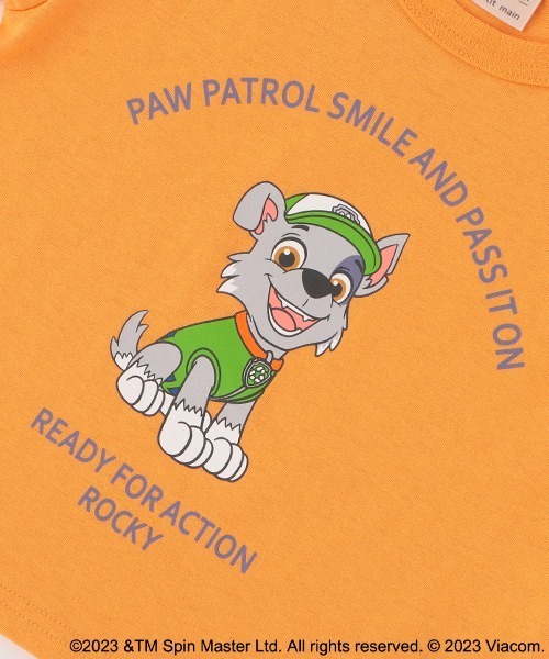 petit main(プティマイン)の「【WEB限定・パウパト】グラフィックT(Tシャツ/カットソー・キッズ・エメラルド/オレンジ/サックスブルー/ライトグレー/ライラック・90cm/120cm/100cm/110cm)」の9枚目の写真