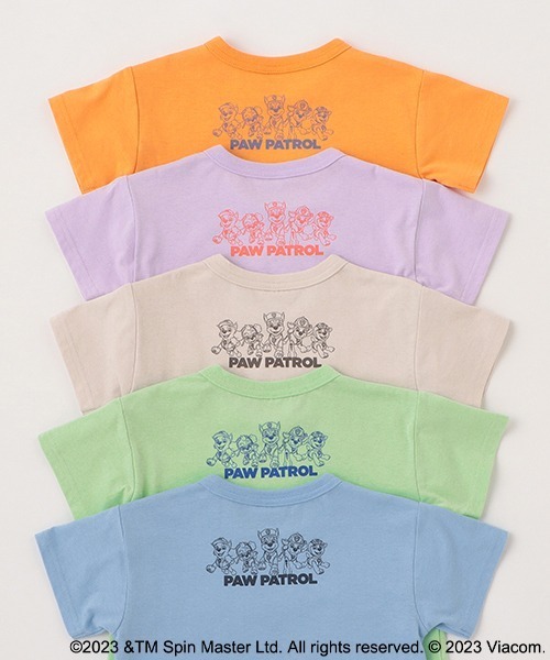 petit main(プティマイン)の「【WEB限定・パウパト】グラフィックT(Tシャツ/カットソー・キッズ・エメラルド/オレンジ/サックスブルー/ライトグレー/ライラック・90cm/120cm/100cm/110cm)」の16枚目の写真