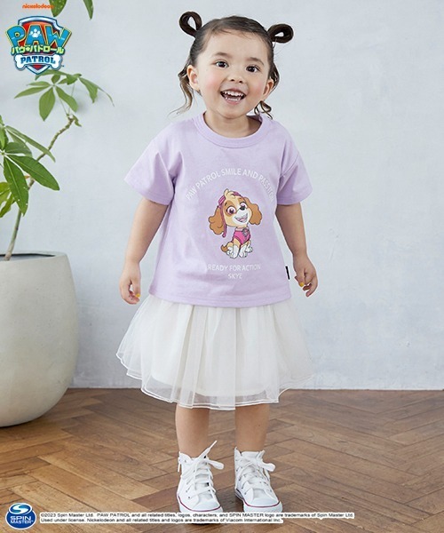 petit main(プティマイン)の「【WEB限定・パウパト】グラフィックT(Tシャツ/カットソー・キッズ・エメラルド/オレンジ/サックスブルー/ライトグレー/ライラック・90cm/120cm/100cm/110cm)」の6枚目の写真