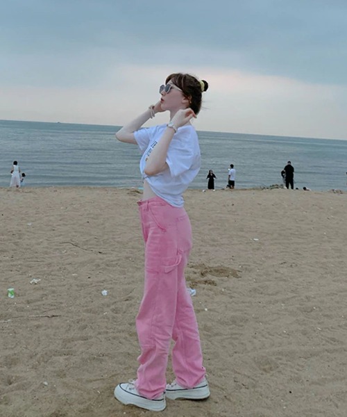sevens(セブンズ)の「【sevens】カーゴデニムパンツ/ピンク(カーゴパンツ・レディース・ピンク・FREE)」の5枚目の写真