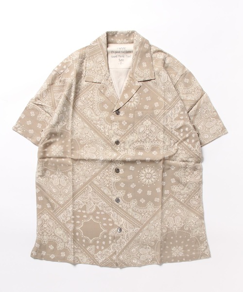 PAZZO（パッゾ）の「【PAZZO】バンダナ柄プリント オープンカラー ショートスリーブ シャツ（シャツ/ブラウス・メンズ・ベージュ/ブラック/グレー・3/1/2）」の14枚目の写真