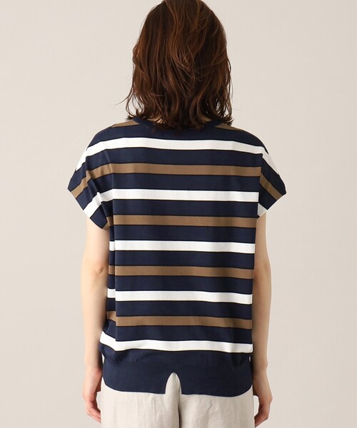 UNTITLED（アンタイトル）の「◆【清涼感／ゆったり／洗える】コットンエステル フレンチスリーブニット（ニット/セーター・レディース・オフホワイト/ネイビー系2/ワイン系4/ネイビー/ワインレッド/ネイビー系5・00/44/02/04/48）」の18枚目の写真