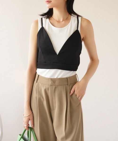 IAMUSE（アイアミューズ）の「エステルツイル　キャミソールビスチェ S0981【IAMUSE】（その他トップス・レディース・ブラック・FREE）」の5枚目の写真