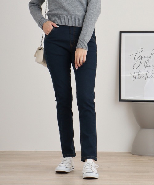 atONE(アットワン)の「atONE オールラバースキニーデニムパンツ(デニムパンツ・レディース・ブルー/ネイビー/ワンウォッシュ・L/3L/4L/LL/M)」の3枚目の写真