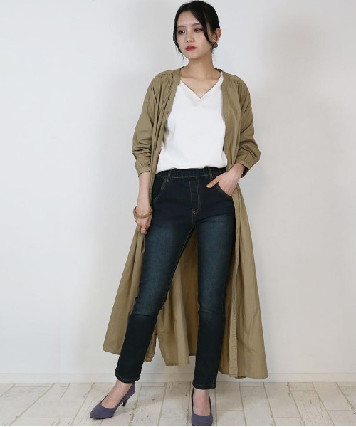 atONE(アットワン)の「atONE オールラバースキニーデニムパンツ(デニムパンツ・レディース・ブルー/ネイビー/ワンウォッシュ・L/3L/4L/LL/M)」の10枚目の写真