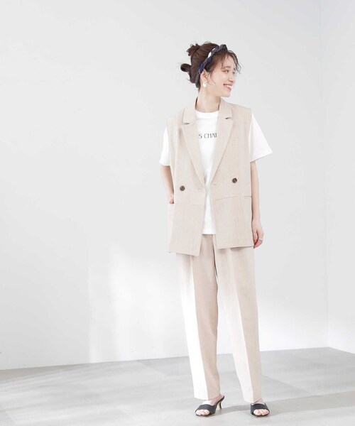 N.(N. Natural Beauty Basic)(エヌエヌナチュラルビューティーベーシック)の「◆ドライタッチジレジャケット(ベスト・レディース・ベージュ/ブラウン・MEDIUM)」の18枚目の写真