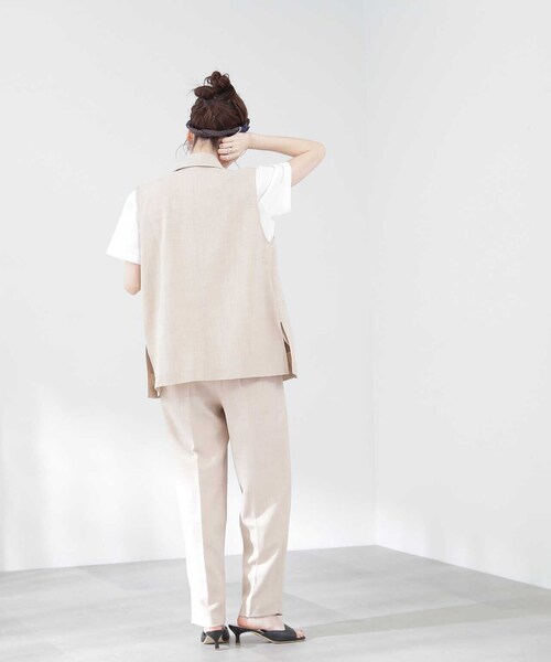 N.(N. Natural Beauty Basic)(エヌエヌナチュラルビューティーベーシック)の「◆ドライタッチジレジャケット(ベスト・レディース・ベージュ/ブラウン・MEDIUM)」の20枚目の写真