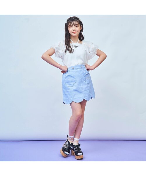 algy(アルジー)の「シェルポケットスカート(スカート・キッズ・アイボリー/ブラック/サックスブルー・XX-SMALL/X-SMALL/SMALL/MEDIUM)」の14枚目の写真