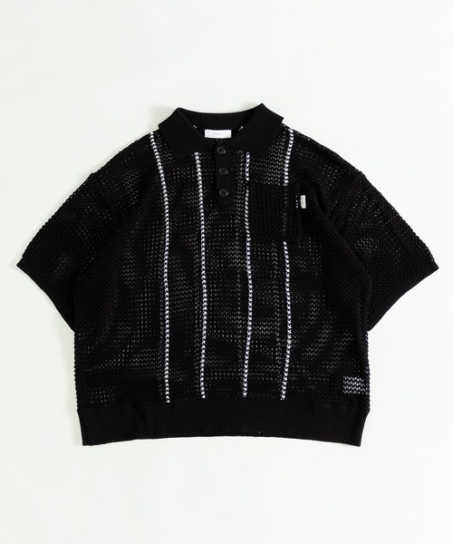 新品　BEAUTY＆YOUTH メッシュポロニット　黒 BEAUTY＆YOUTH UNITED ARROWS カーディガン メッシュポロニット